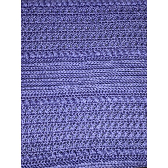HANDMADE Crochet Baby Blanket Purple 100% Acrylic Caron Simply Soft Yarn - Picture 3 of 3